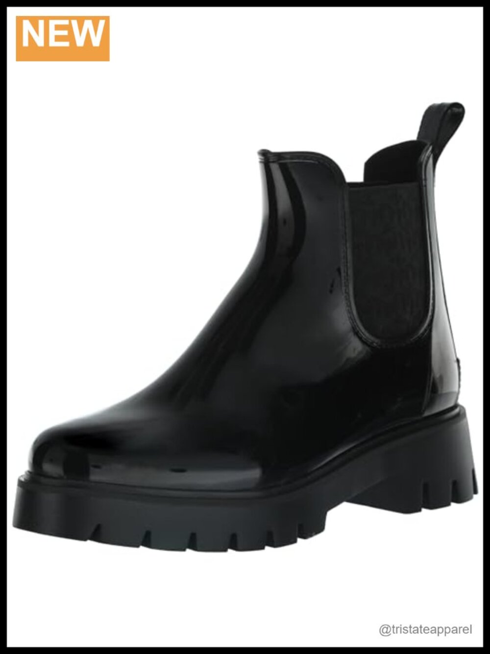 Women's Water-Resistant Ankle Rain Booties with Lug Sole - Slip On